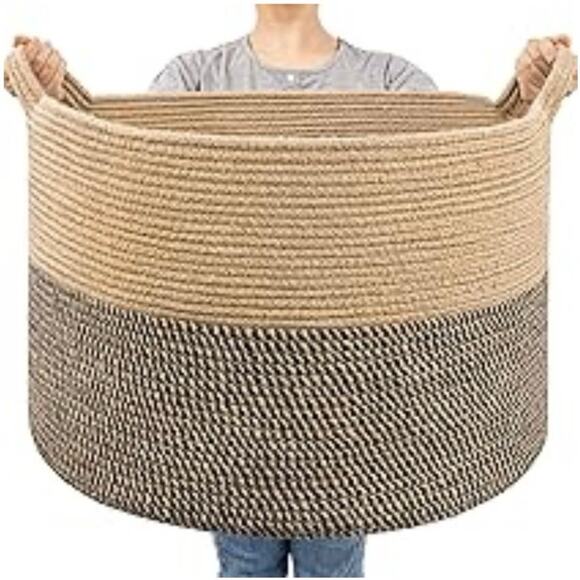 Extra Large Wicker Storage Basket home storage blanket basket - Picture 2 of 8